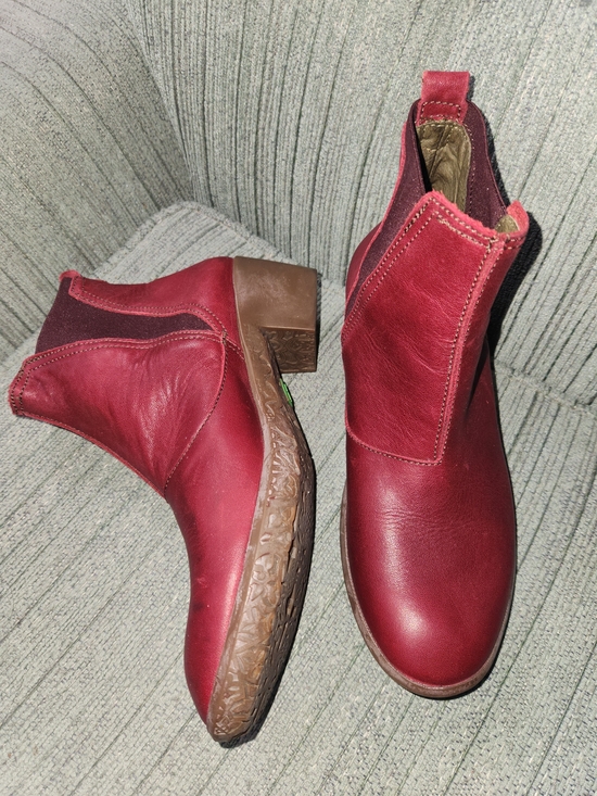 El Naturalista Shoes - 🍉El Naturalista Women's Red Leather Chelsea Ankle Boots